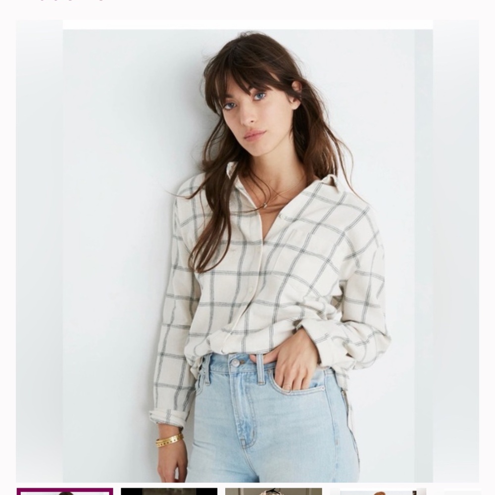 Madewell oversized ex boyfriend windowpane flannel shirt 00